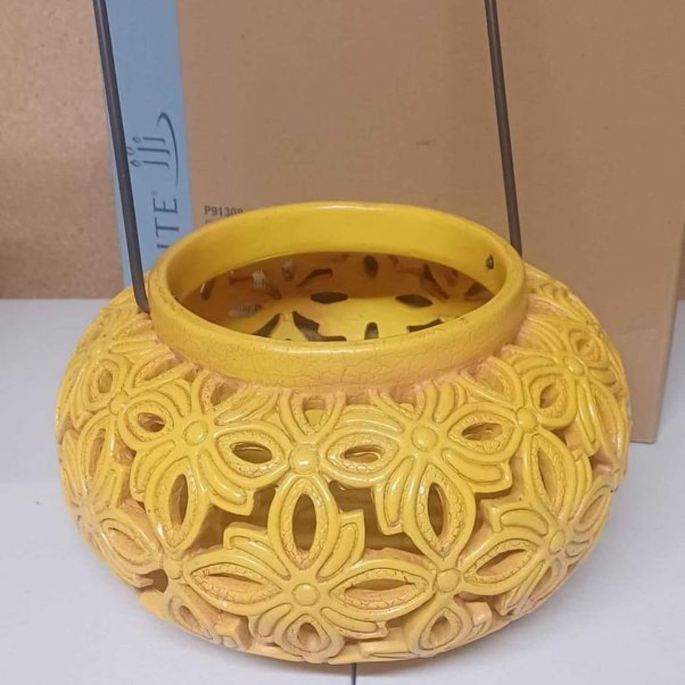 Partylite Floral Oasis hanging candle lantern